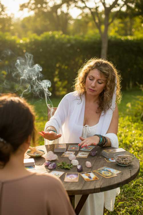 Intuitive oracle card reading